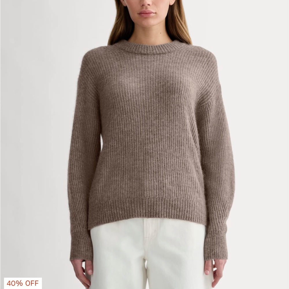 Everlane Women's Ribbed Crew Neck Sweater - Taupe